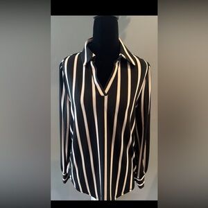 Striped Black and White Women's Top